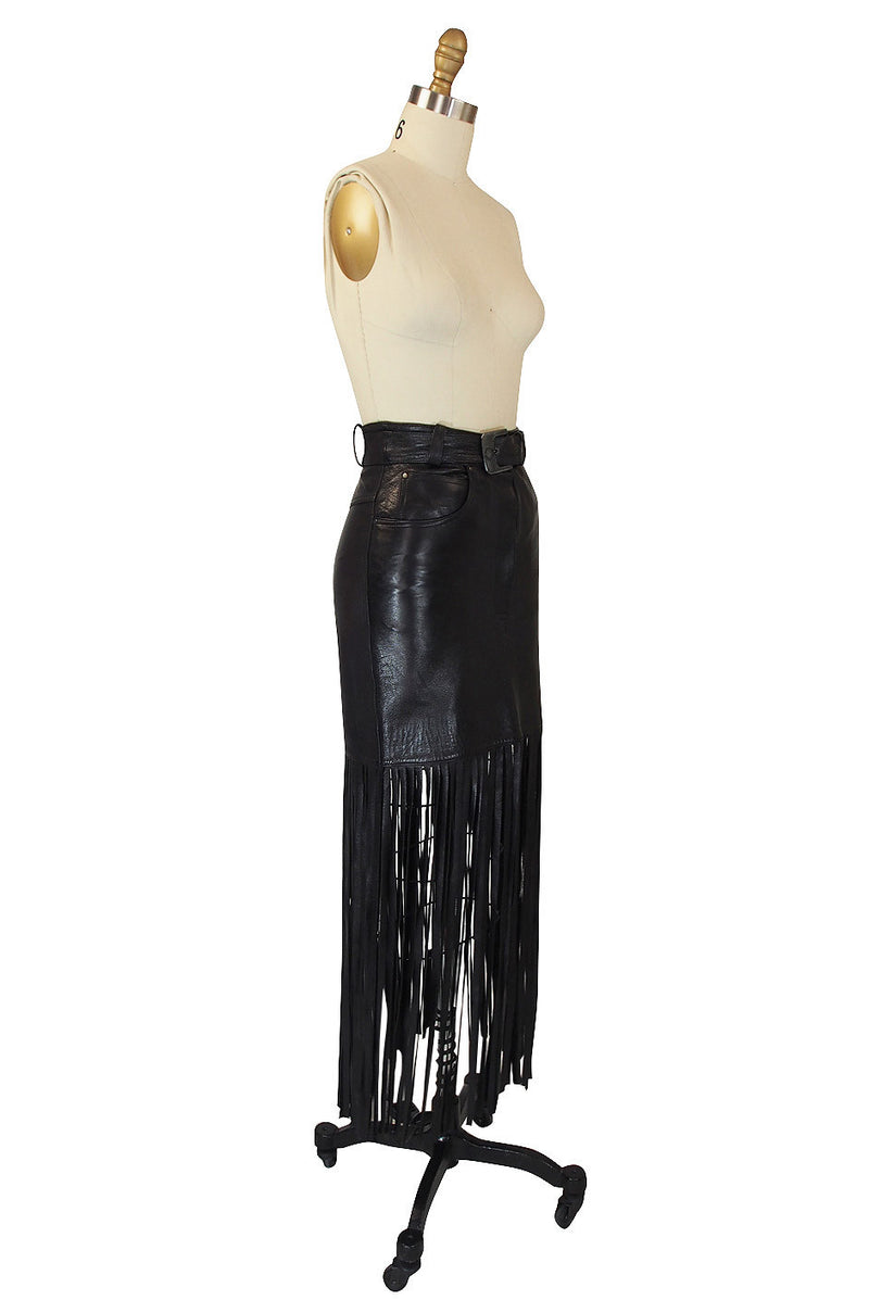 1990s Claude Montana Fringe Leather Skirt – Shrimpton Couture