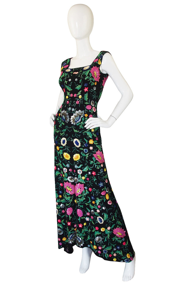 Spectacular Late 1920s, Early 30s Floral Sequin Gown – Shrimpton Couture
