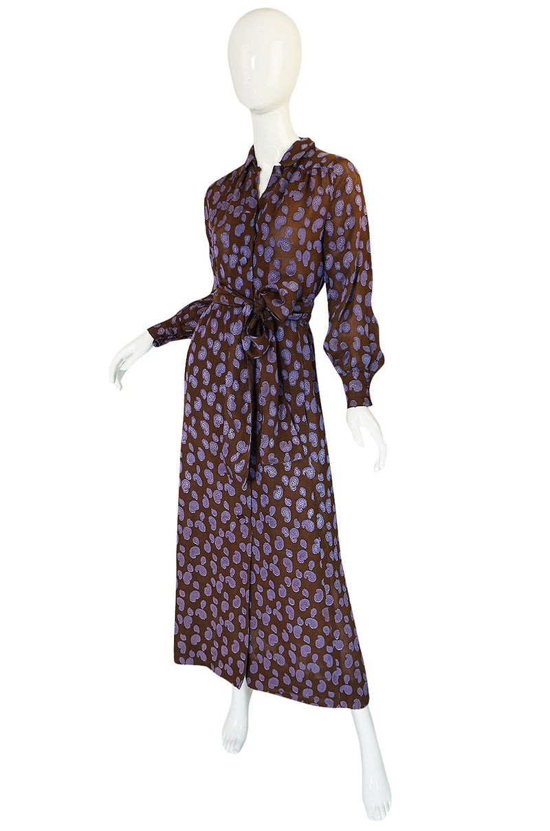 1970s Givenchy Purple & Chocolate Silk Applique Dress – Shrimpton Couture