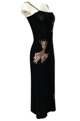 & – Black Sequin 1970s Adolfo Knit Detailing Stunning Shrimpton w Rhinestone Dress Couture