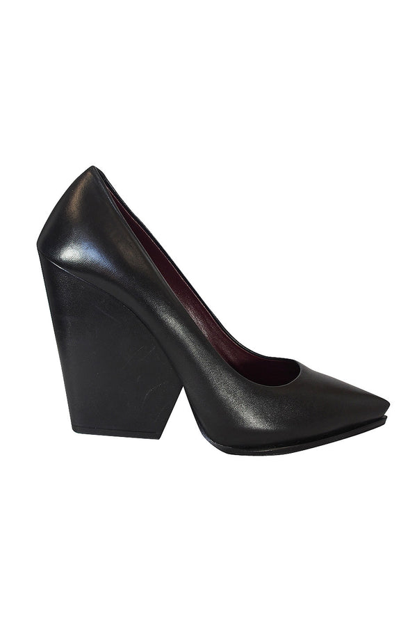 A/W 2012 Celine Black Pointed Wedge Pump 38