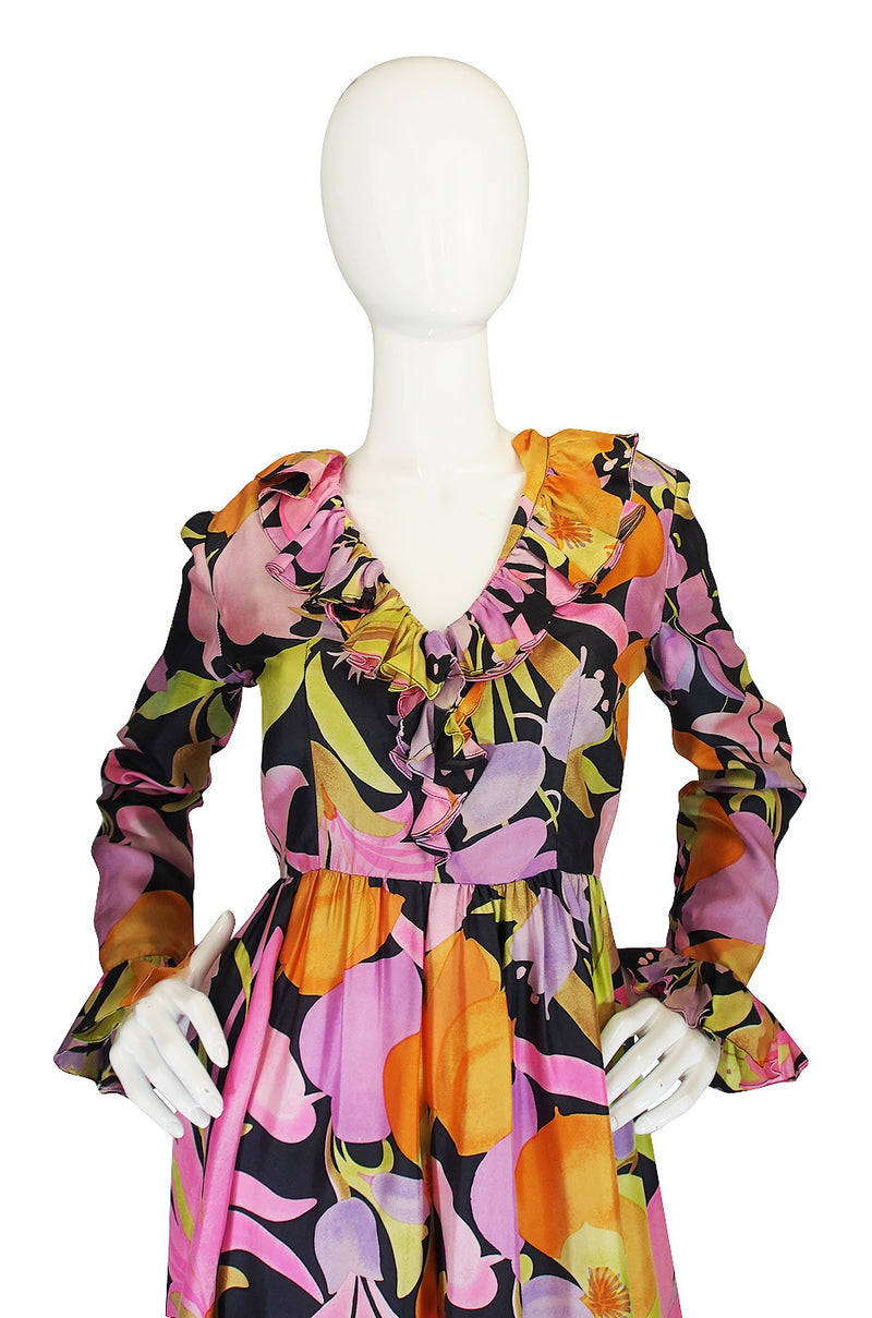 1960s Silk Chiffon Floral Oscar De La Renta Jumpsuit – Shrimpton Couture