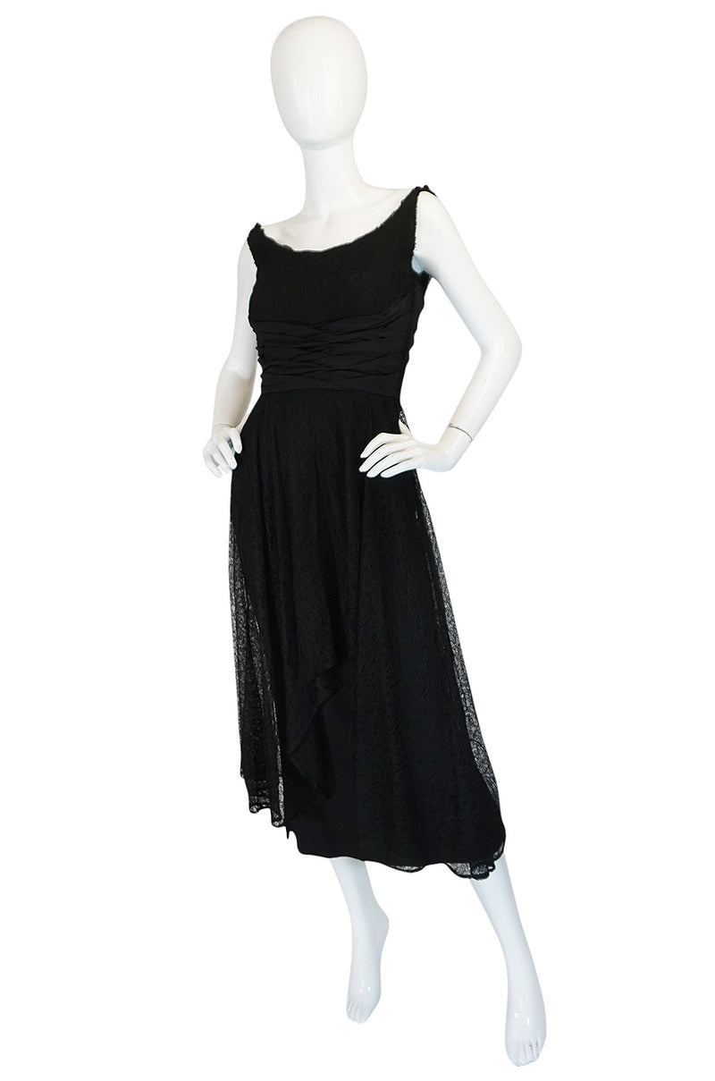 1950s Ceil Chapman Little Black Lace Overlay Dress – Shrimpton Couture