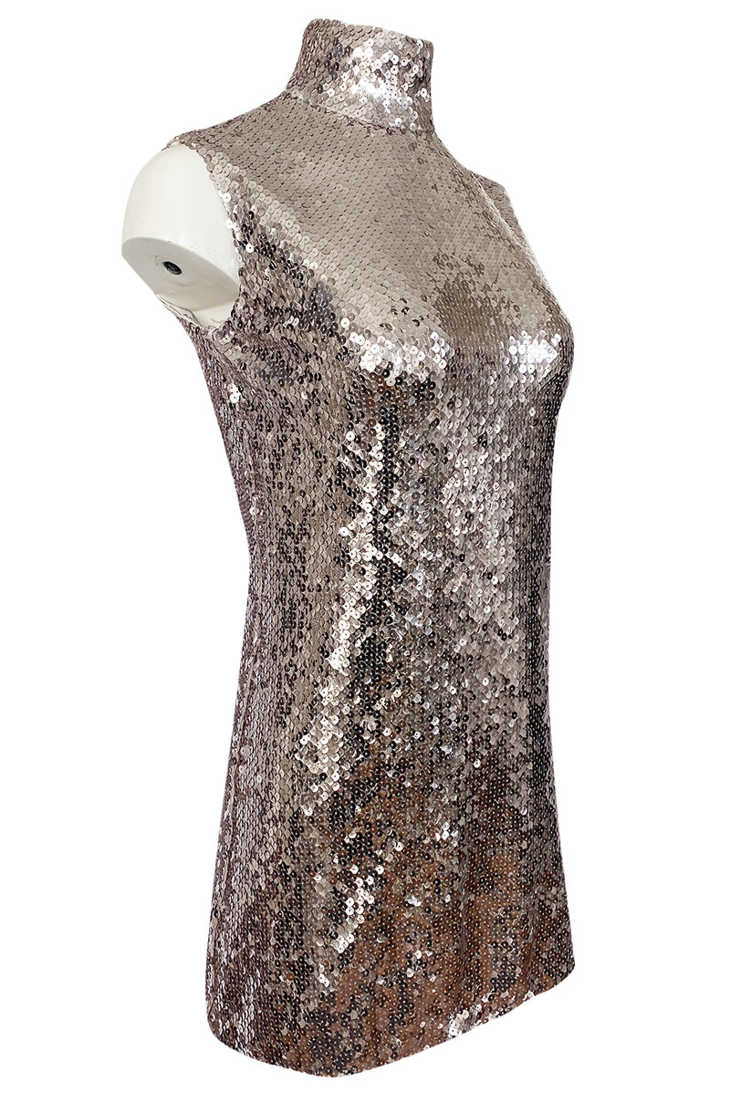 2015 Pre-Fall Christian Dior by Raf Simons Silver Sequin Shift Dress ...