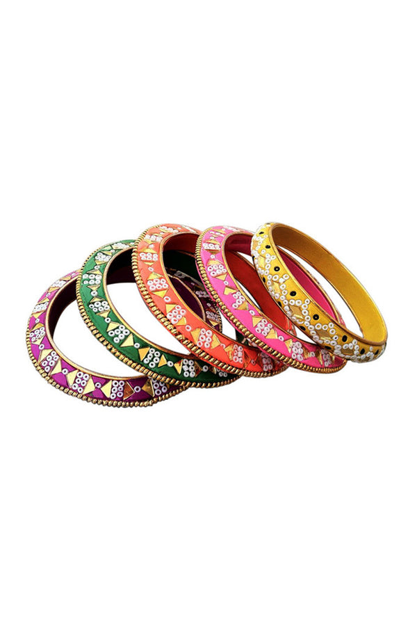 Group of Five Inlaid Bangles circa 1960