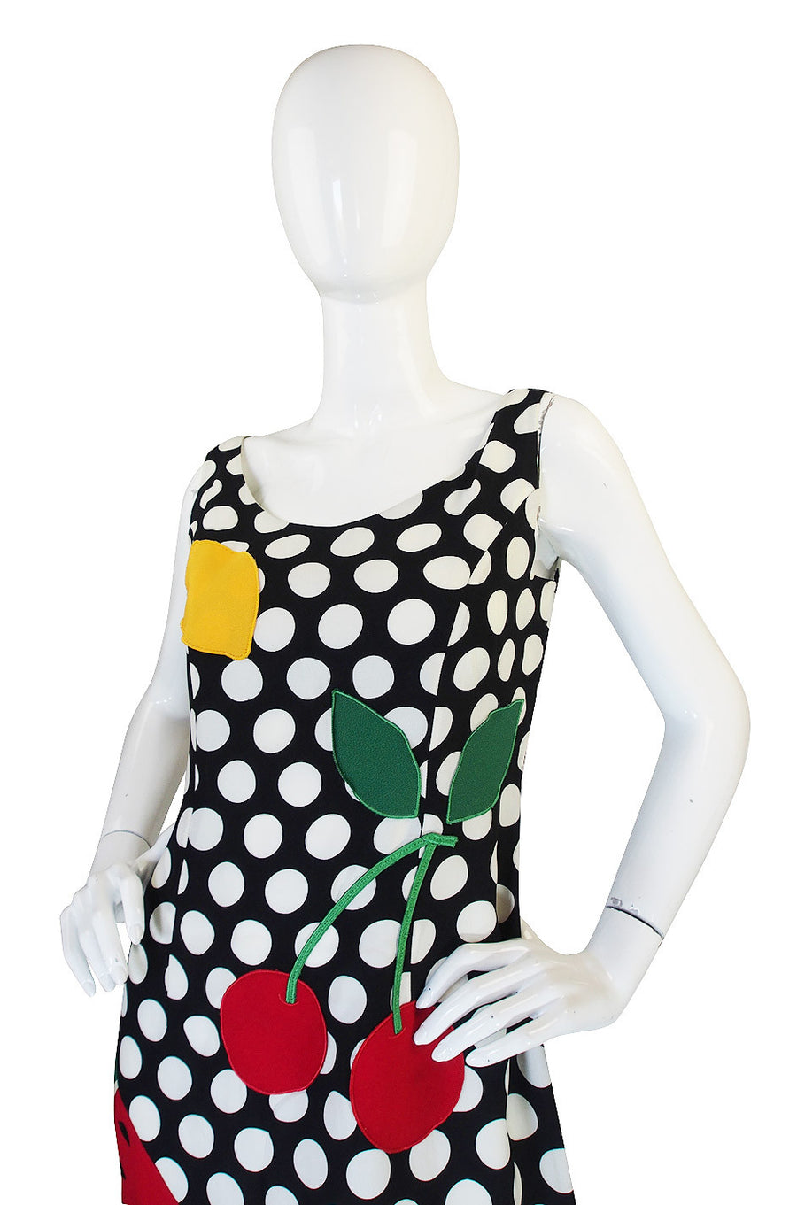 1990s Moschino Cheap Chic Fruit and Dot Dress Shrimpton Couture