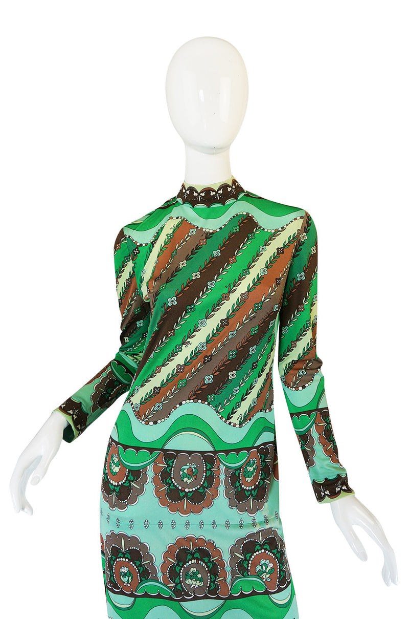 1970s Green Print Emilio Pucci Silk Jersey Dress – Shrimpton Couture