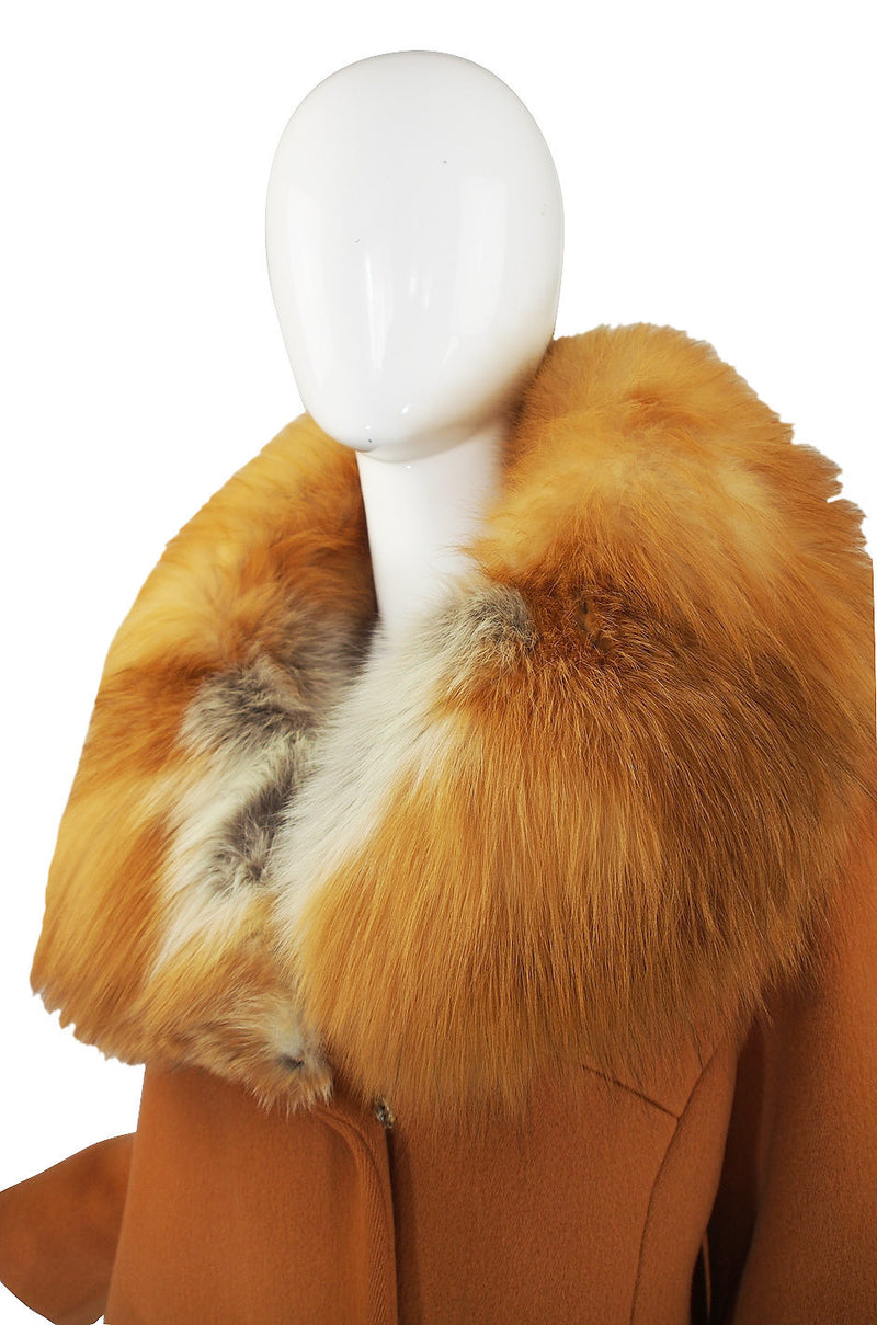 LILLI ANN 50s Mohair Coat with Mink Fur Collar • Small Medium
