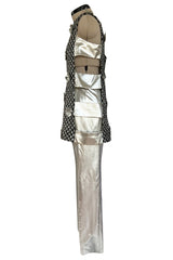 Spring 1966 Marc Vaughan Couture Silver 'Cubic' Pant & Open Side Tunic Mini Set