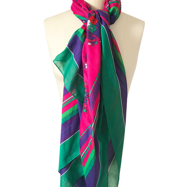L logo multicolor silk scarf - Paris 58
