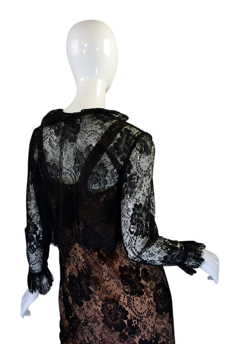 1980s Fine Lace Bill Blass Dress & Jacket – Shrimpton Couture