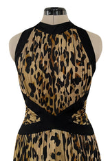 Fall 2014 Balmain by Olivier Rousteing Leopard Print Silk Jersey Dress w Low Back