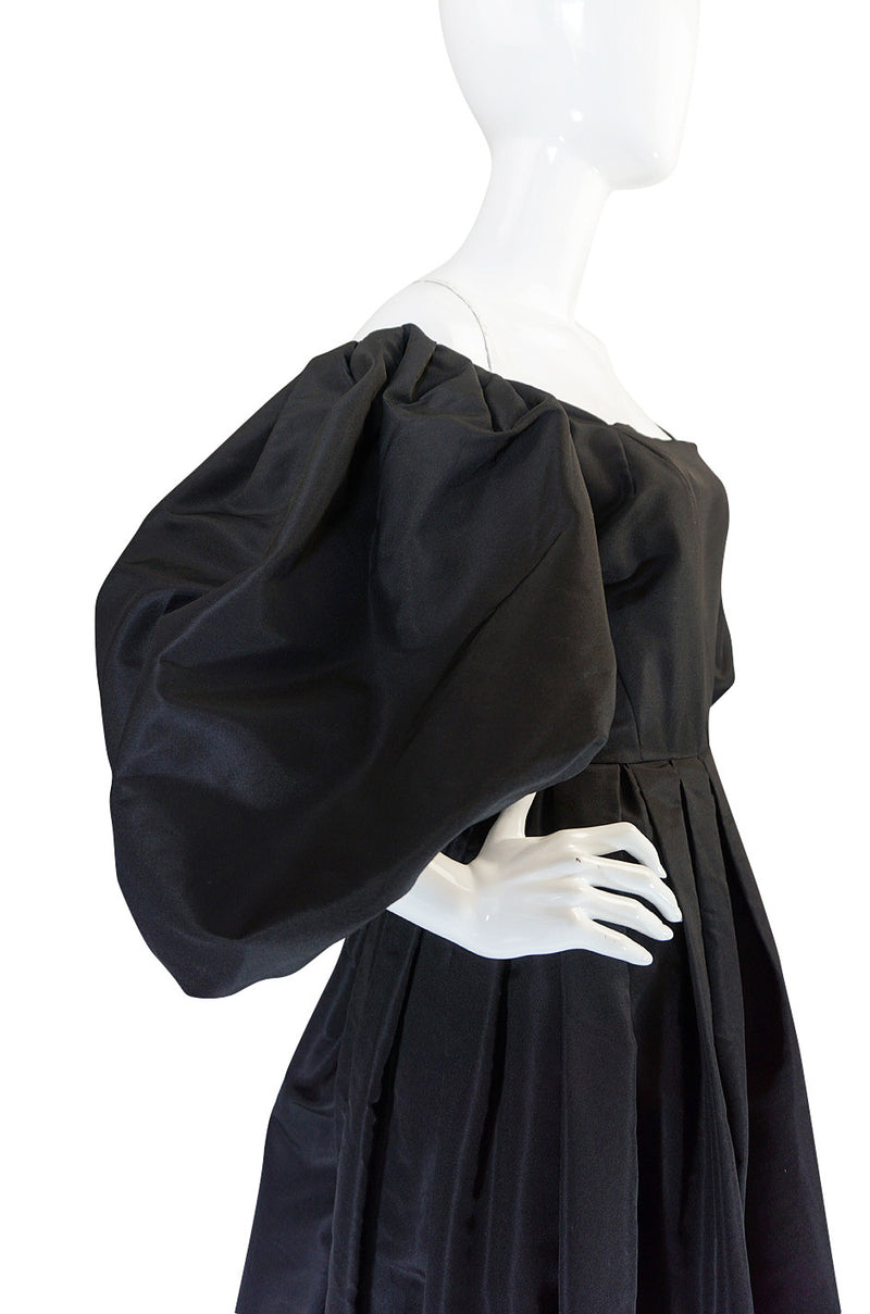 1960s Dramatic Black Silk Taffeta Pauline Trigere Gown – Shrimpton Couture