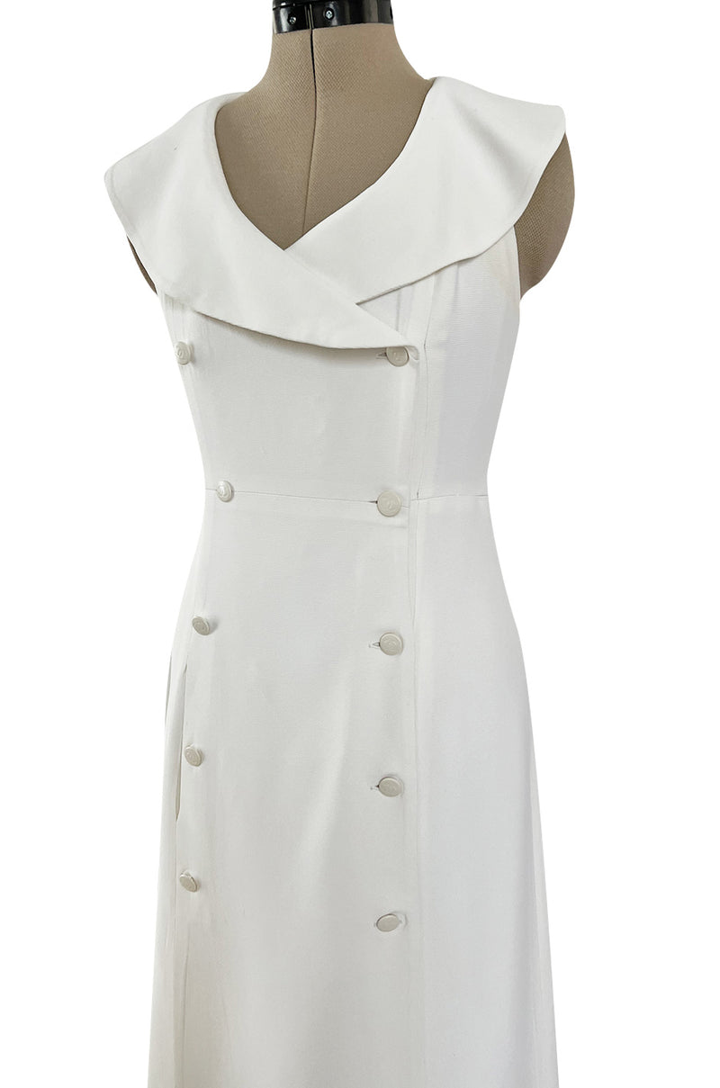 Chic Cruise 1997 Chanel by Karl Lagerfeld White Dress w Large Collar & –  Shrimpton Couture