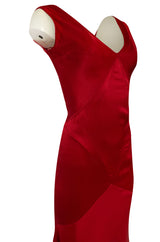 John Galliano Red Bias Cut Sexy High Slit Evening Dress Runway Shipwr –  PauméLosAngeles
