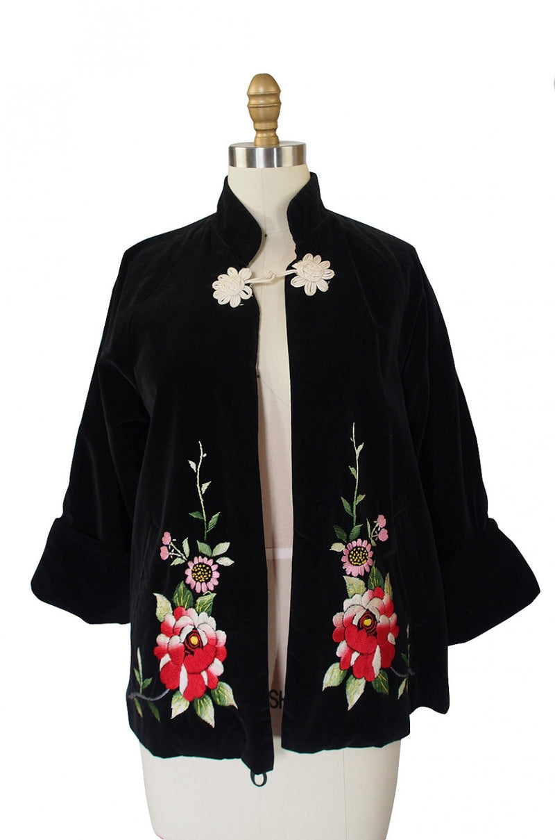 1940s Velvet & Embroidered Jacket – Shrimpton Couture