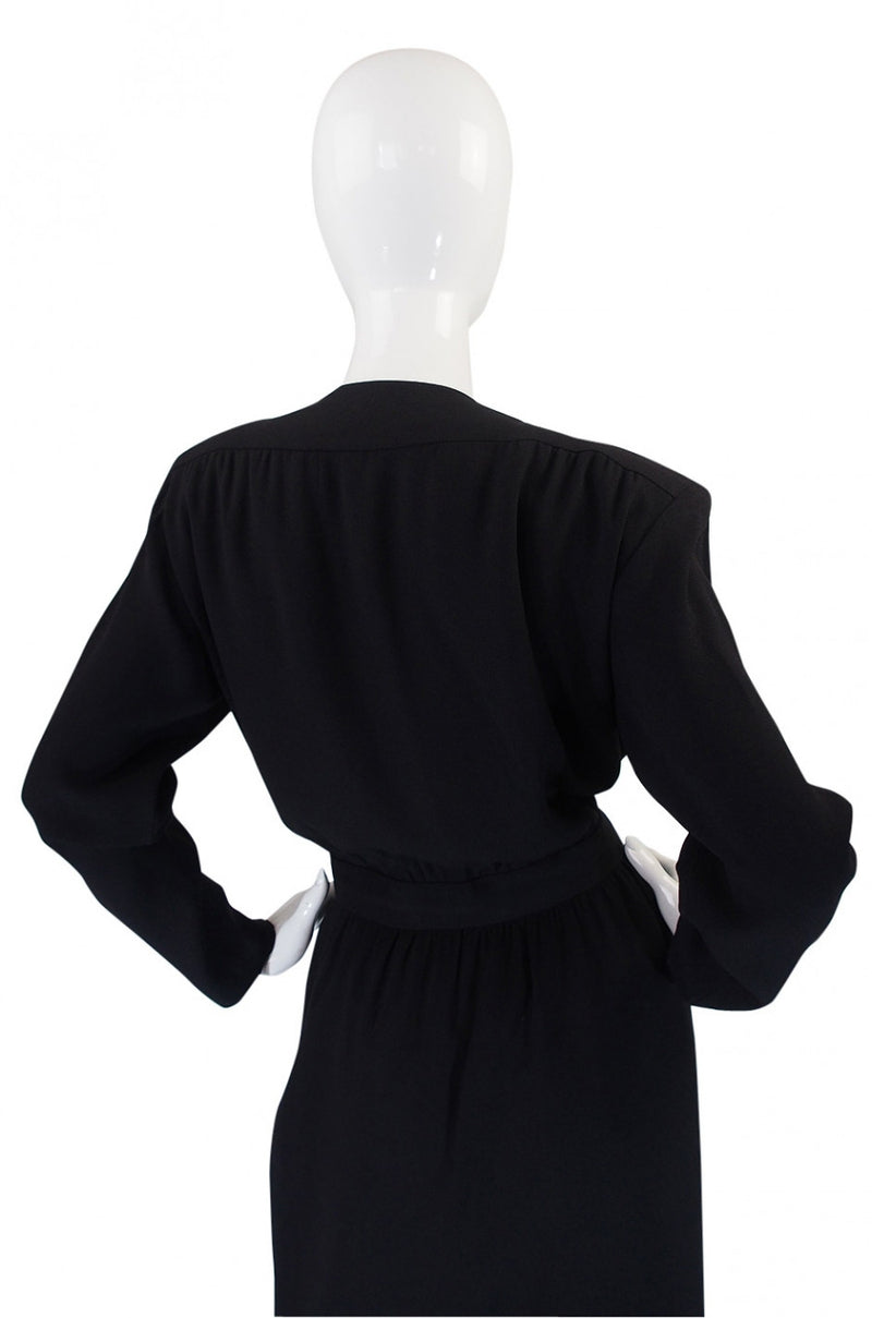 1985 Yves Saint Laurent Plunge Wrap Dress – Shrimpton Couture
