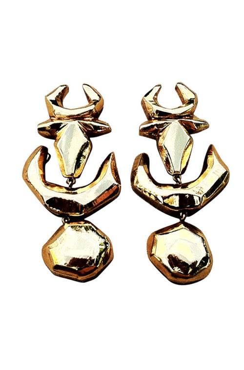 CHRISTIAN LACROIX Gilt Ear Drops 1990s