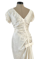 Incredible Spring 2006 Christian Dior by John Galliano Textured Ivory Silk Hourglass Dress