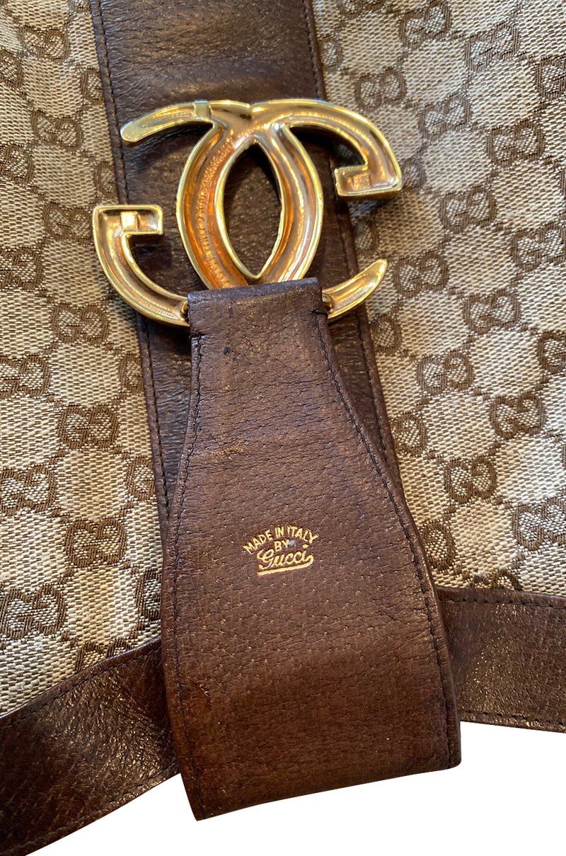 Gucci Embossed GG Leather Waist Bag Taupe
