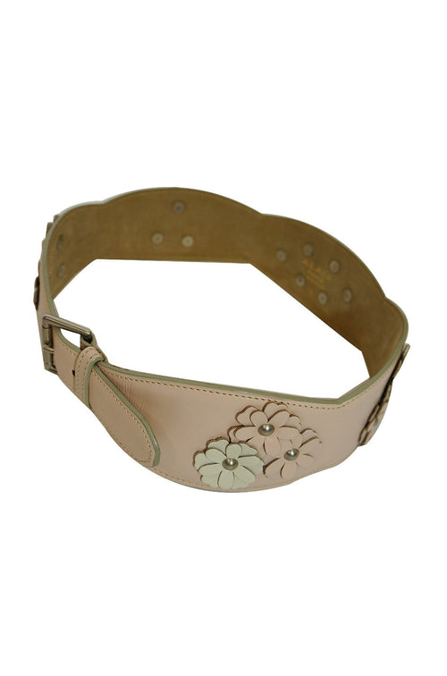 1980s Azzedine Alaia Pink Flower Belt