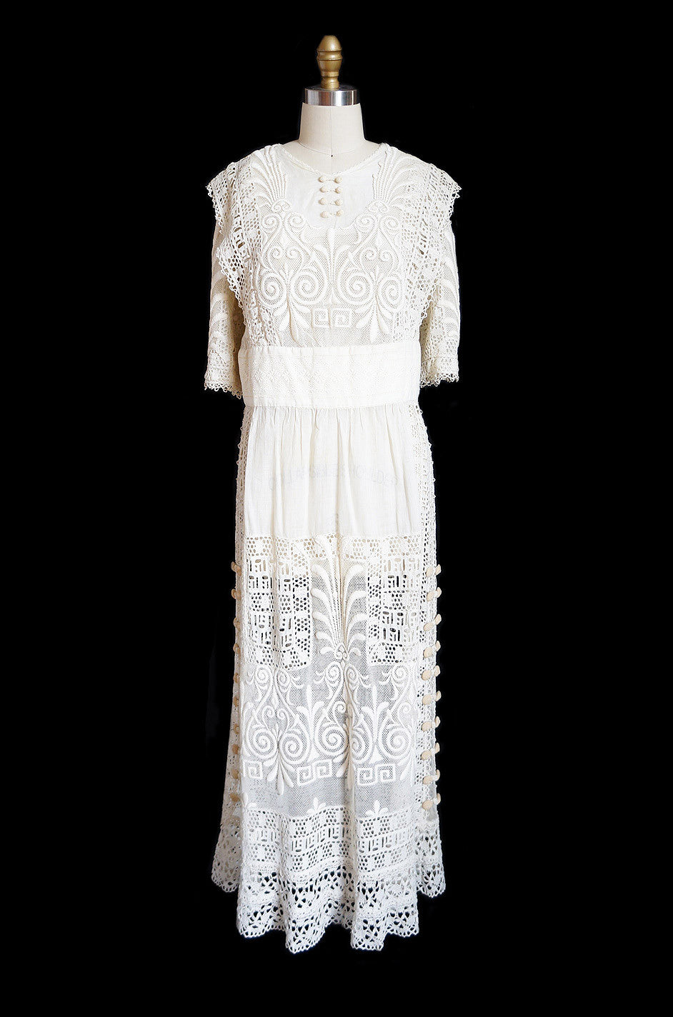 Edwardian Lace, Net & Crochet Tea Gown – Shrimpton Couture