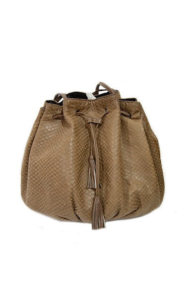 1970s Halston Drawstring Snake Bag