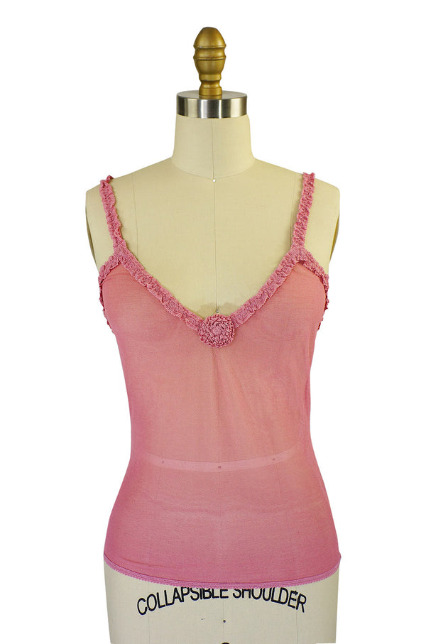 Recent Prada Pink Tulle Stretch Tank Top