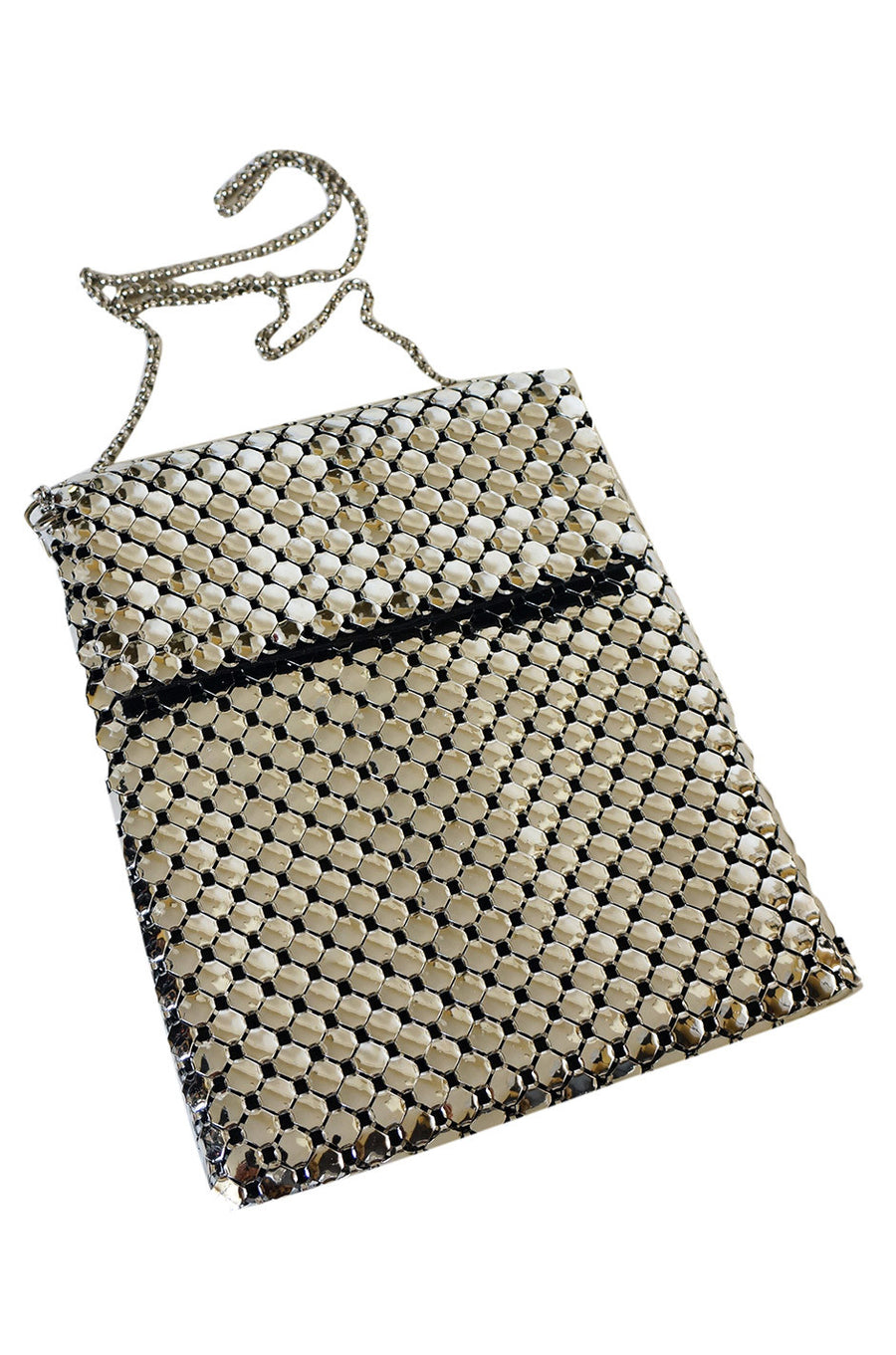 Whiting hotsell and Davis Vintage Bag - Ivory Colored Square Metal Mesh Discs 1960’s Vintage WHITING and DAVIS Bag