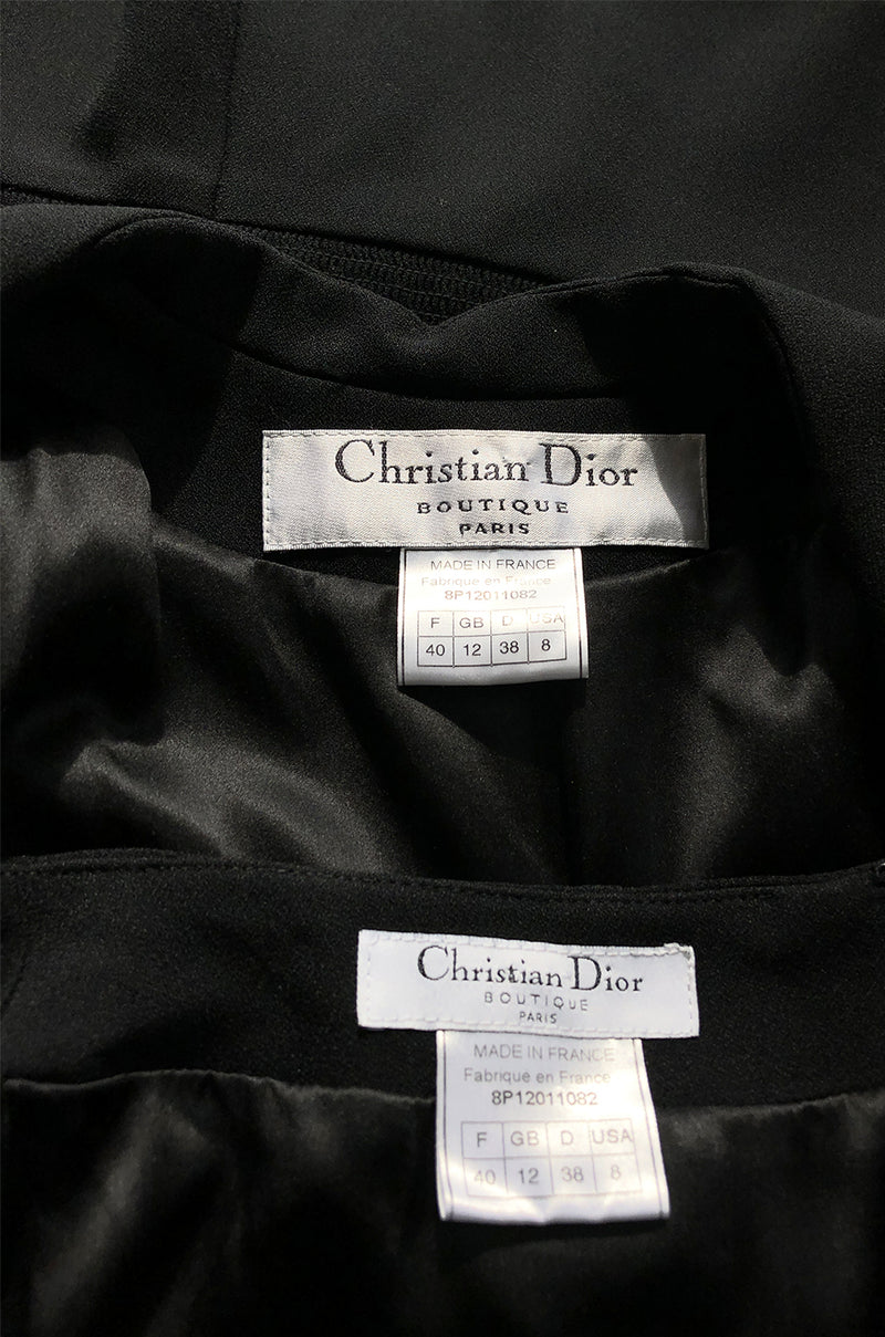 1990s Christian Dior Chic Black Jacket & Skirt Suit w Waist Detailing –  Shrimpton Couture