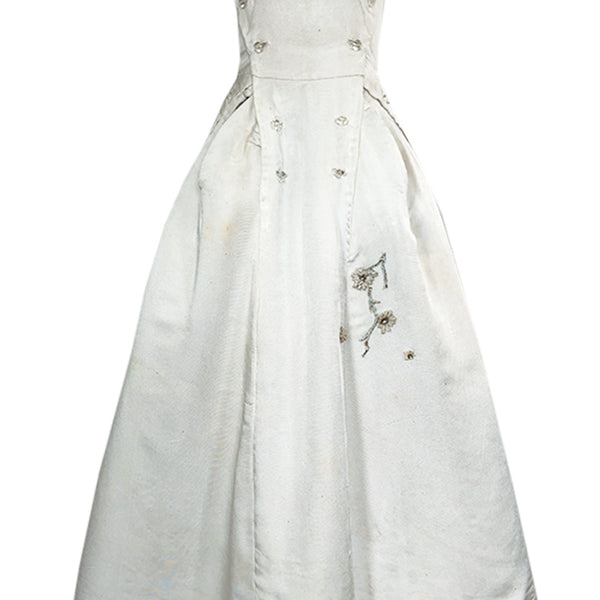 Mid 1950s to Early 1960s Christian Dior Demi-Couture Ivory Silk Strapl –  Shrimpton Couture