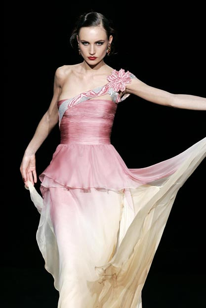Prettiest Spring 2006 Valentino Runway Pink Floral Rose Print Pink Sil –  Shrimpton Couture